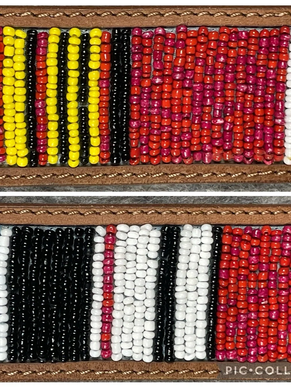 Robert Graham Beaded Leather Boho Western Chic Rodeo Colorful Tribal Belt - 36